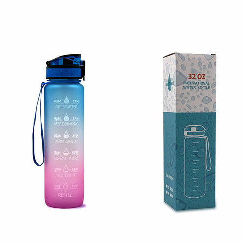 1L Tritan Water Bottle With Time Marker Bounce Cover